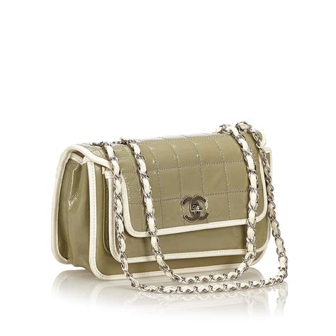 chanel shoulder bag white|chanel patent leather shoulder bag.